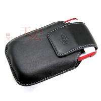 Black Leather Case Pouch Bag Protector Belt Clip for Blackberry Curve 
