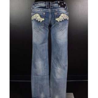 NWT MISS ME JEANS Boot Cut Sparkled Paradise Wing  