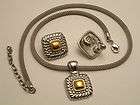   Monet silver & gold tone necklace and clip earrings set PRICE DROPPED