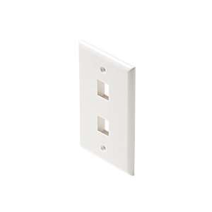   Point Products BT 193 White Cat 5 2 Cavity Keystone Wall Plate, White