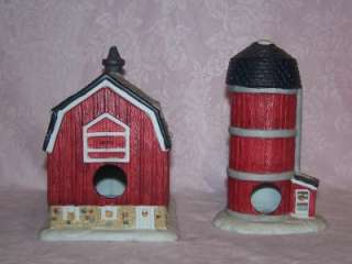 DEPT 56 DICKENS VILLAGE RED BARN AND SILO 1994 2 PCS  