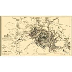  SIEGE OF ATLANTA GEORGIA (GA) CIVIL WAR MAP 1865: Home 