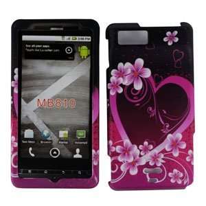  Pink with Purple Love Flower Heart Rubber Texture Motorola 