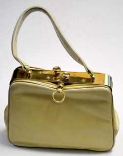 Vintage Hand Made Zenith Leather Gold Toned Purse Beige  