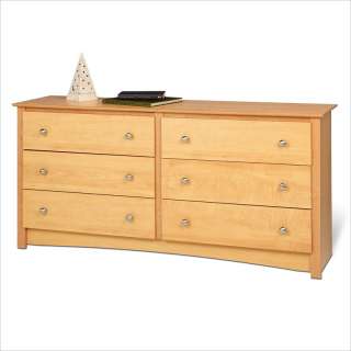 Prepac Sonoma Maple 6 Drawer Double Dresser in Maple 772398500485 