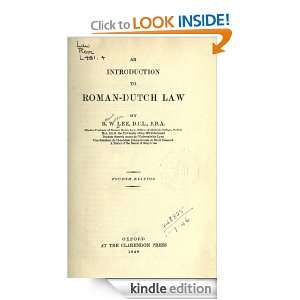 An introduction to Roman Dutch law Lee, Robert Warden  
