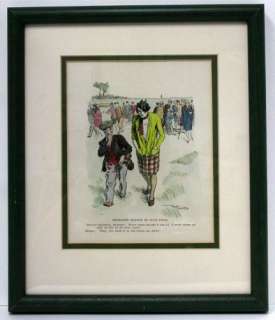 Frank Reynolds Golf Golfing Women Cartoon Print Framed Punch Magazine 