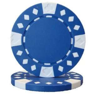   Suites and Diamonds Poker Chip Blue 
