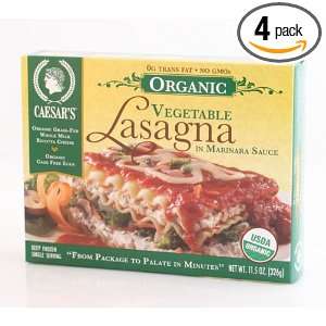Caesars Pasta Organic Vegetable Lasagna with Marinara Sauce Entrée
