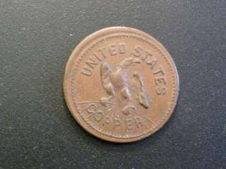 1863 Civil War Token. United States Copper.. Better grade.  