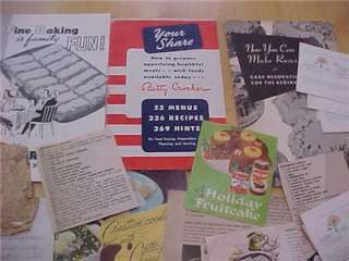 LOT OF VINTAGE RECIPES ~ BOOKLETS, BETTY CROCKER, NEWSPAPER,PERSONAL 
