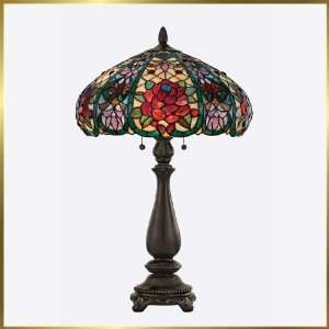 Tiffany Table Lamp, QZTF123TVA, 2 lights, Antique Bronze, 17 wide X 