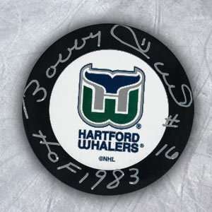  BOBBY HULL Hartford Whalers Autographed Hockey PUCK w/ HOF 