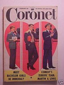 CORONET magazine February 1952 DEAN MARTIN JERRY LEWIS  