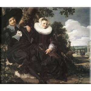 Married Couple in a Garden 30x25 Streched Canvas Art by Hals, Frans