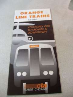 Rare 1995 CTA RR Orange Line Train Schedule  