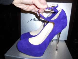 Brian Atwood FOLLOW ME Suede Platform Spike Heel Pumps Shoes Purple 40 