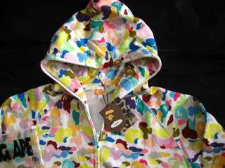 You are bidding on Authentic A Bathing Ape Multi camo full zip up 