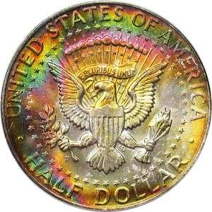 1964 D Kennedy Half Dollar PCGS MS64 (Rainbow Toning)  