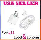 OEM AC WALL CHARGER+USB SYNC DATA CABLE FOR IPHONE 4 4G 4S 4th