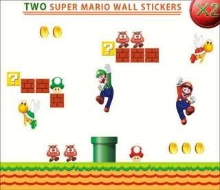 TWO/2 Super Mario Wall Stickers Scene Re Positionable  