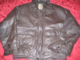 MEMBERS ONLY LEATHER BOMBER JACKET SIZE MEDIUM BROWN  