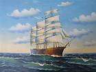 24 x 36 oil painting art ship battle ships sailboat