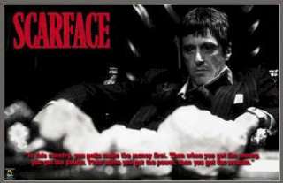 MOVIE POSTER ~ SCARFACE Al Pacino 1ST MONEY THEN POWER  