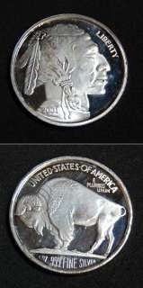 Troy Ounce .999 Fine Silver American Indian Buffalo 2001 Liberty 