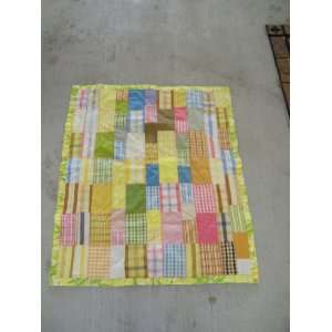   Hand Made Madras Plaid Baby Blanket Quilt 3789 