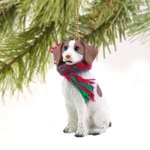  Brown & White Brittany Christmas Dog Ornament: Home 