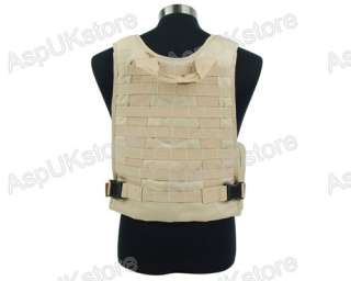New Tactical Airsoft Molle Plate Carrier Adjustable Vest Sand  