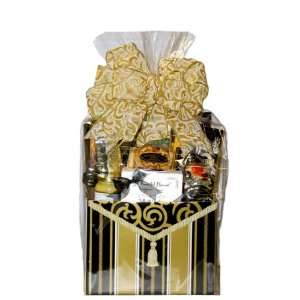 Simple Elegance   Black/Gold   Gourmet Christmas Gift Basket
