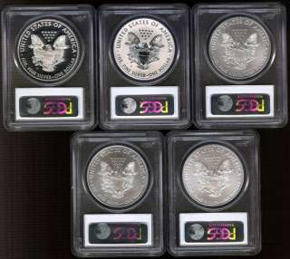   Anniversary Silver Eagle 5 Coin Set PCGS MS69 PR69 First Strike  