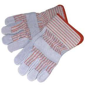 Economical Leather Palm Work Gloves, gauntlet cuffs; one size fits all 