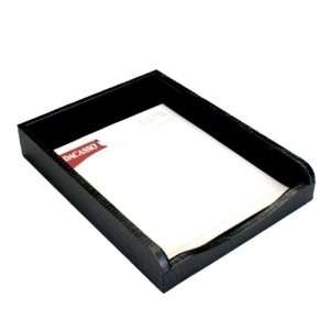  Black Crocodile Embossed Leather Letter Tray