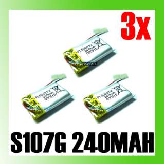 3x 3.7V 130 210 UP 240mAh RC LiPo Battery AKKU SH V MAX 6020 Syma S107 