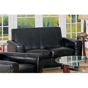  Loveseat Sofa with Wooden Legs Espresso Bycast Leather 