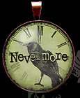 Raven Poe Steampunk Gothic Crow Black Bird Goth Charm Necklace Pendant 