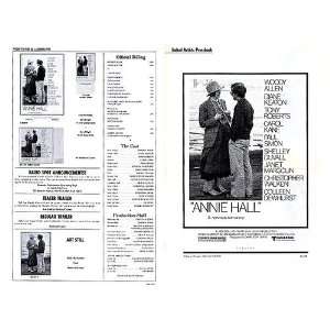 Annie Hall Original Movie Poster, 11 x 17 (1977) 