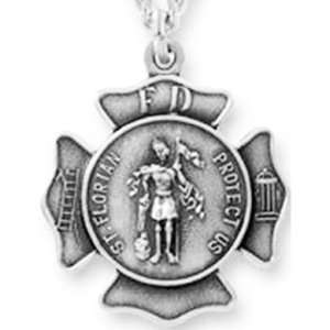  St. Forian Maltese Cross Medal Sterling Silver Jewelry