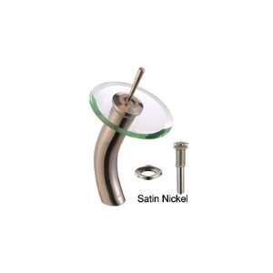    SN Rhea Glass Vessel Sink with PU MR, Satin Nickel