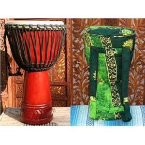  Chevron Professional Djembe w/ Free Bag and Free Surprise Percussion 