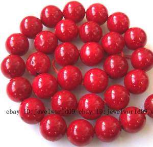 13mm Ocean Red Coral Round Loose Beads 15  