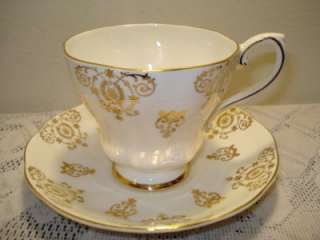 Royal Grafton Elegant Pure White/Gold Gild Cup & Saucer  
