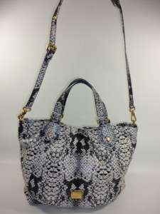 NEW MARC JACOBS SuperSonic Snake FRAN BlAcK WhItE Faux Leather Tote 