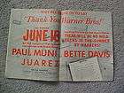 FILM DAILY 1939 Magazine PAUL MUNI ONLY ANGELS HAVE WINGS Juarez BETTE 