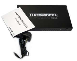 HDMI 1x8 8 Port Splitter V1.3 & 1080P HDTV XBOX Bluray  