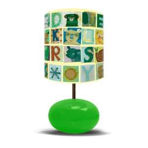  Oopsy daisy Animal Alphabet on Green base Lamp 11x21