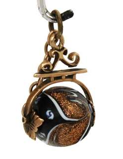VICTORIAN 14K GOLD & CLOISONNE BEAD WATCH FOB CHAIN  